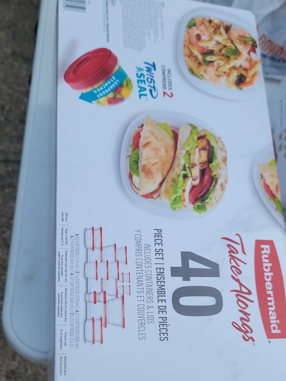 Rubbermaid Take-Alongs 40-Piece Food Storage Set with Red Lids